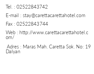 Caretta Caretta Hotel iletiim bilgileri